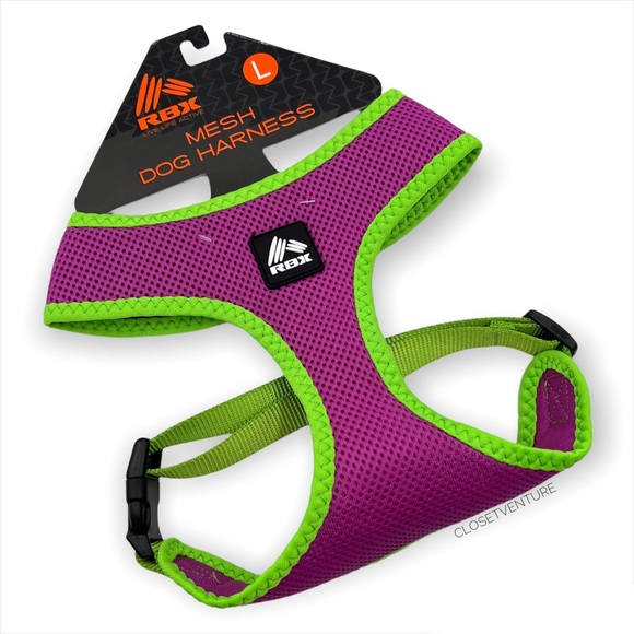 RBX Other - RBX Mesh Purple Neon Green Trim Dog Harness Size Large NEW